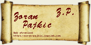 Zoran Pajkić vizit kartica